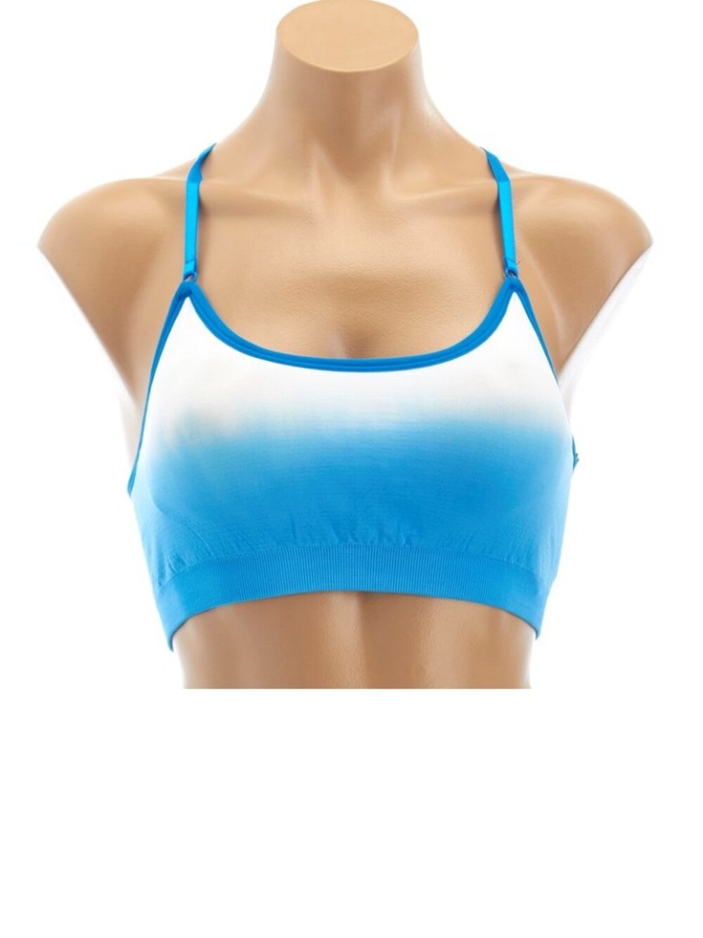 Under Control Ombre Racerback Seamless Sports Bra with Removable Pads, Medium